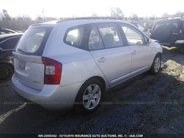 KNAFG526187149294 - 2008 KIA RONDO LX/EX SILVER photo 4