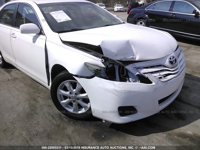 4T4BF3EK5AR055154 - 2010 TOYOTA CAMRY SE/LE/XLE WHITE photo 6