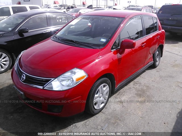 3N1BC1CP3CK804839 - 2012 NISSAN VERSA S/SL RED photo 2