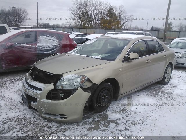 1G1ZH57B68F177500 - 2008 CHEVROLET MALIBU 1LT GOLD photo 2