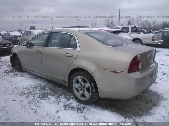 1G1ZH57B68F177500 - 2008 CHEVROLET MALIBU 1LT GOLD photo 3