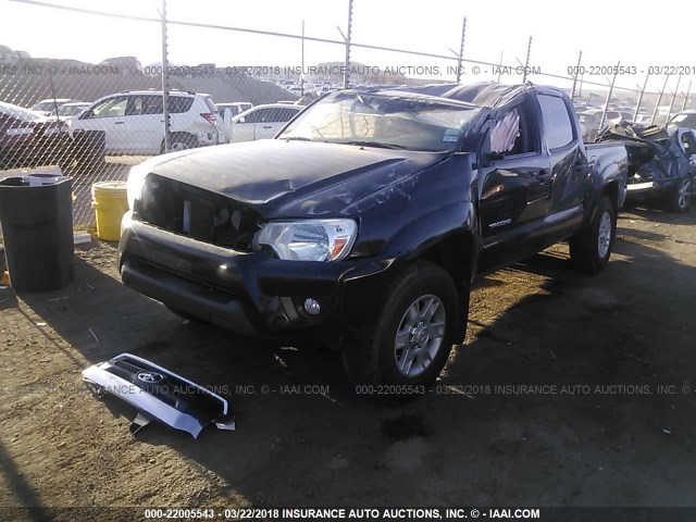 3TMJU4GN1EM157767 - 2014 TOYOTA TACOMA DOUBLE CAB PRERUNNER GRAY photo 2