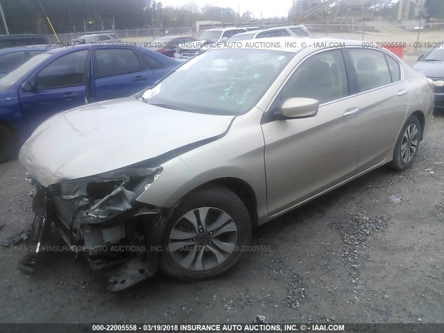 1HGCR2F31EA086518 - 2014 HONDA ACCORD LX BEIGE photo 2