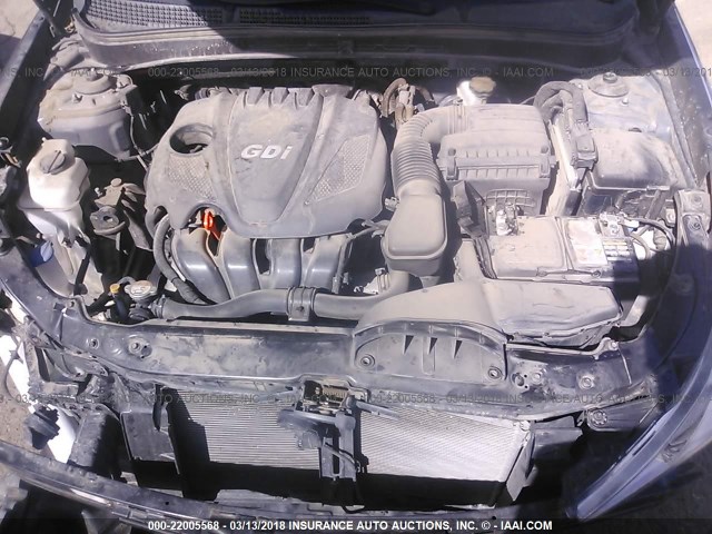 5NPEB4ACXEH827594 - 2014 HYUNDAI SONATA GLS GRAY photo 10
