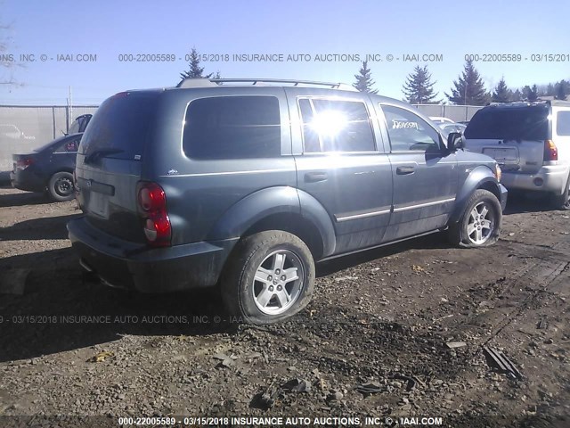 1D8HB48N37F559250 - 2007 DODGE DURANGO SLT BLUE photo 4