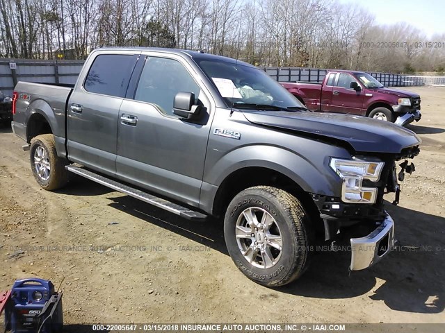 1FTEW1EF5FKD93272 - 2015 FORD F150 SUPERCREW GRAY photo 1