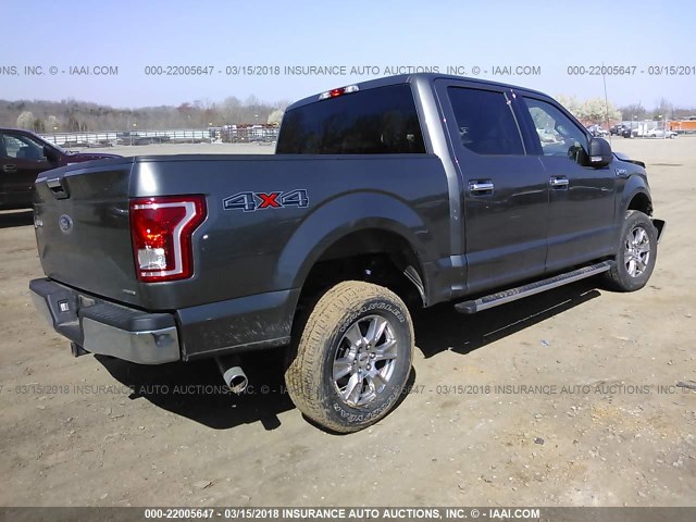 1FTEW1EF5FKD93272 - 2015 FORD F150 SUPERCREW GRAY photo 4