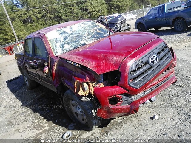 5TFAX5GN1GX072759 - 2016 TOYOTA Tacoma DOUBLE CAB/SR/SR5 RED photo 1