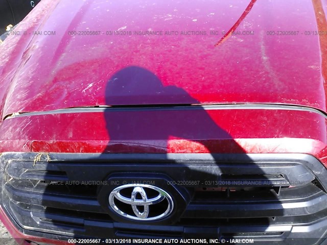 5TFAX5GN1GX072759 - 2016 TOYOTA Tacoma DOUBLE CAB/SR/SR5 RED photo 10