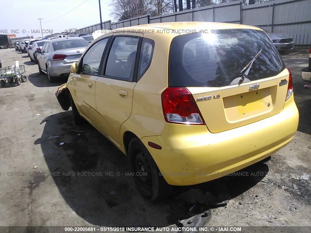 KL1TD62605B292788 - 2005 CHEVROLET AVEO LS YELLOW photo 3