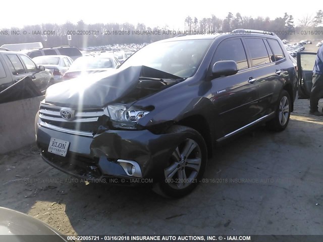 5TDYK3EH5DS141176 - 2013 TOYOTA HIGHLANDER LIMITED GRAY photo 2