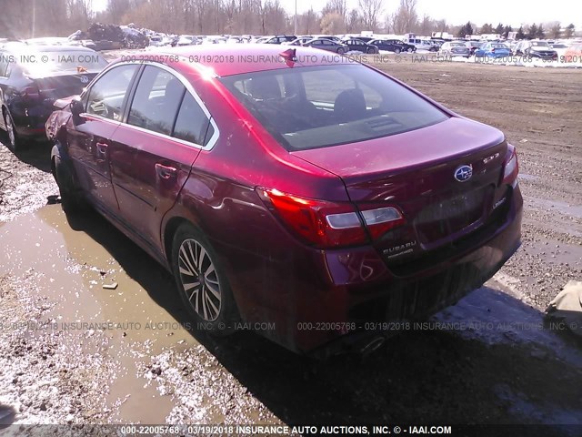 4S3BNAC62J3024896 - 2018 SUBARU LEGACY 2.5I PREMIUM RED photo 3