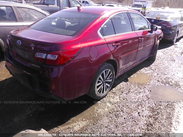 4S3BNAC62J3024896 - 2018 SUBARU LEGACY 2.5I PREMIUM RED photo 4