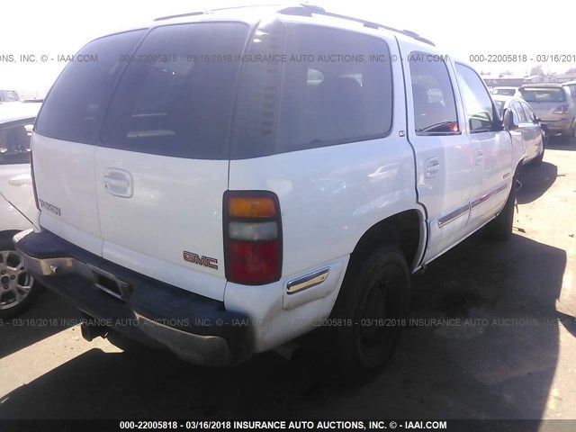 1GKEK13T01J224896 - 2001 GMC YUKON WHITE photo 4