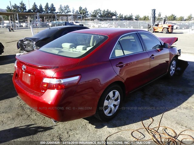 4T1BK46K99U087921 - 2009 TOYOTA CAMRY SE/LE/XLE RED photo 4