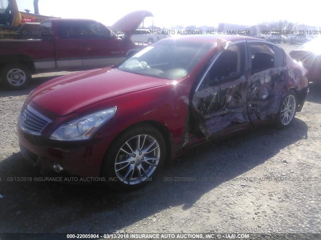 JN1CV6AP6AM404429 - 2010 INFINITI G37 SPORT RED photo 2