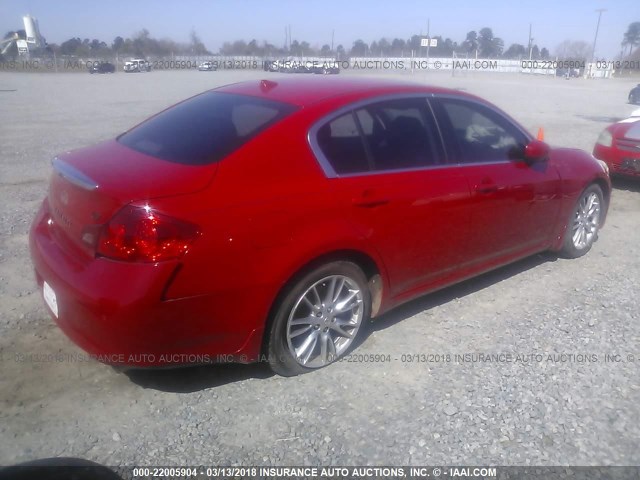 JN1CV6AP6AM404429 - 2010 INFINITI G37 SPORT RED photo 4