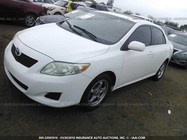 1NXBU40E89Z022135 - 2009 TOYOTA COROLLA S/LE/XLE WHITE photo 2