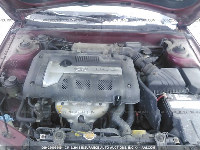 KMHDN45D03U638280 - 2003 HYUNDAI ELANTRA GLS/GT MAROON photo 10