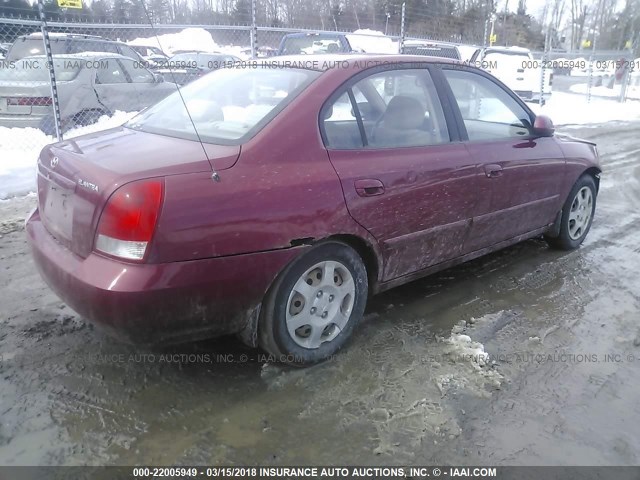 KMHDN45D03U638280 - 2003 HYUNDAI ELANTRA GLS/GT MAROON photo 4