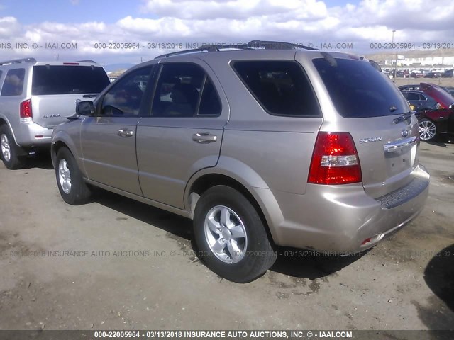 KNDJC736X75676909 - 2007 KIA SORENTO EX/LX GOLD photo 3