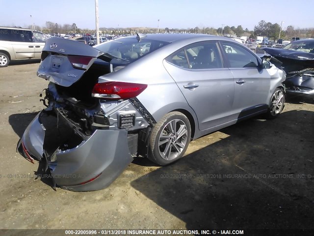 5NPD84LFXHH012494 - 2017 HYUNDAI ELANTRA SE/VALUE/LIMITED SILVER photo 4