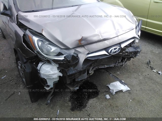 KMHCT4AE0EU675509 - 2014 HYUNDAI ACCENT GLS/GS TAN photo 6