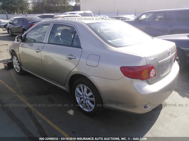 1NXBU40E89Z102227 - 2009 TOYOTA COROLLA S/LE/XLE GOLD photo 3