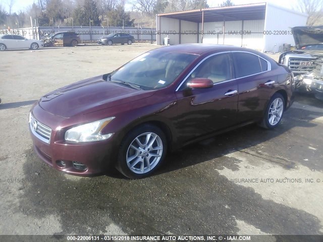 1N4AA5AP6DC831605 - 2013 NISSAN MAXIMA S/SV MAROON photo 2