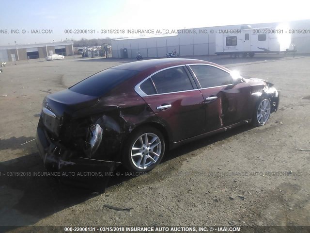 1N4AA5AP6DC831605 - 2013 NISSAN MAXIMA S/SV MAROON photo 4