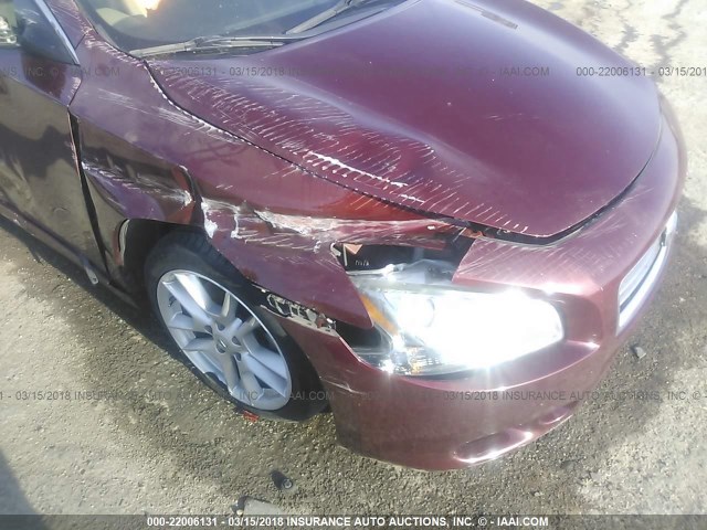 1N4AA5AP6DC831605 - 2013 NISSAN MAXIMA S/SV MAROON photo 6