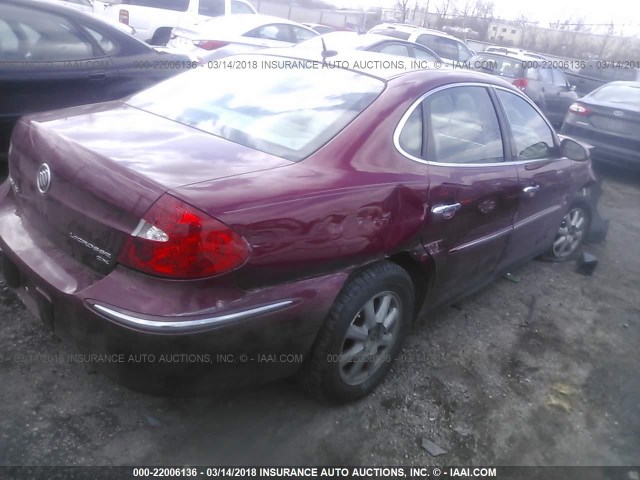 2G4WC582881169683 - 2008 BUICK LACROSSE CX RED photo 4