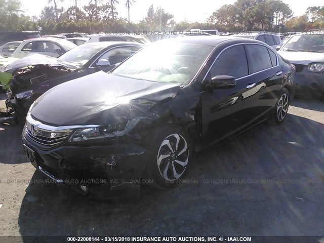 1HGCR2F86GA039080 - 2016 HONDA ACCORD EXL BLACK photo 2