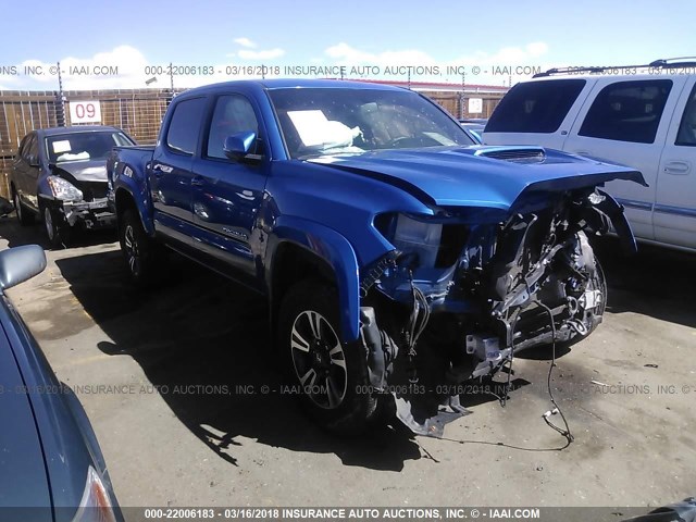 3TMCZ5AN9GM024380 - 2016 TOYOTA TACOMA DBL CAB/SR/SR5/TRD SPT/OR BLUE photo 1