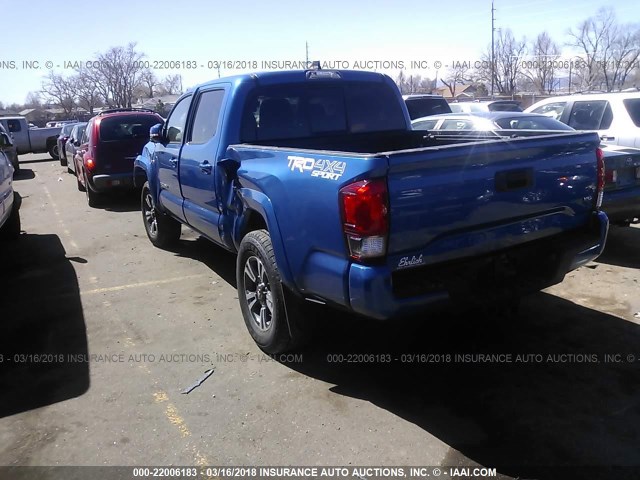 3TMCZ5AN9GM024380 - 2016 TOYOTA TACOMA DBL CAB/SR/SR5/TRD SPT/OR BLUE photo 3