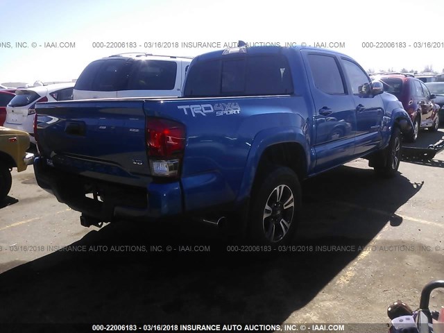 3TMCZ5AN9GM024380 - 2016 TOYOTA TACOMA DBL CAB/SR/SR5/TRD SPT/OR BLUE photo 4