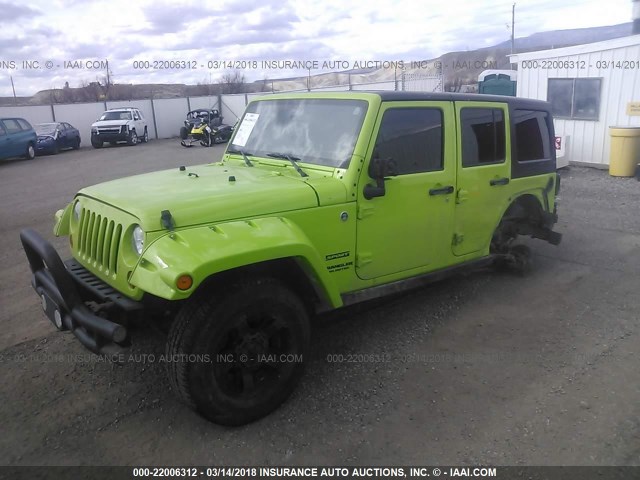 1C4BJWDG8CL274615 - 2012 JEEP WRANGLER UNLIMITE SPORT GREEN photo 2