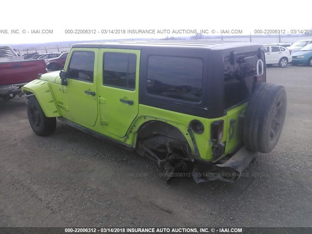 1C4BJWDG8CL274615 - 2012 JEEP WRANGLER UNLIMITE SPORT GREEN photo 3