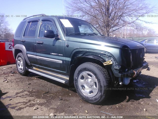 1J4GL48K73W529086 - 2003 JEEP LIBERTY SPORT/FREEDOM GREEN photo 1