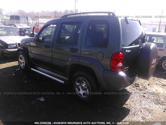 1J4GL48K73W529086 - 2003 JEEP LIBERTY SPORT/FREEDOM მწვანე ფოტო 3