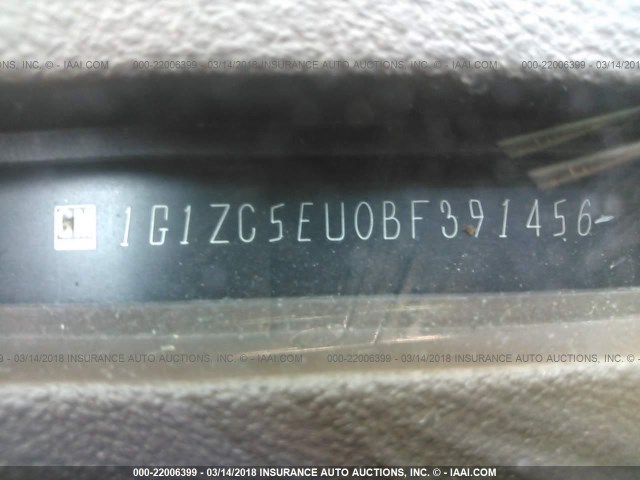 1G1ZC5EU0BF391456 - 2011 CHEVROLET MALIBU 1LT 棕色 照片 9