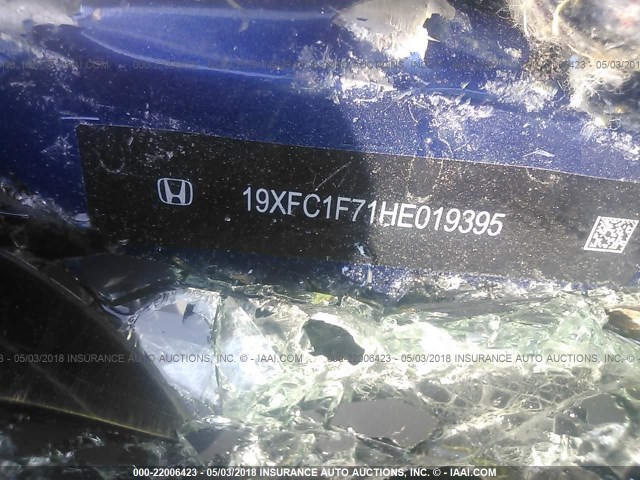 19XFC1F71HE019395 - 2017 HONDA CIVIC EXL BLUE photo 9