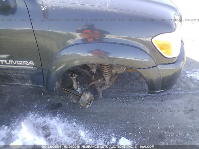 5TBDT44186S535899 - 2006 TOYOTA TUNDRA DOUBLE CAB SR5 GREEN photo 6