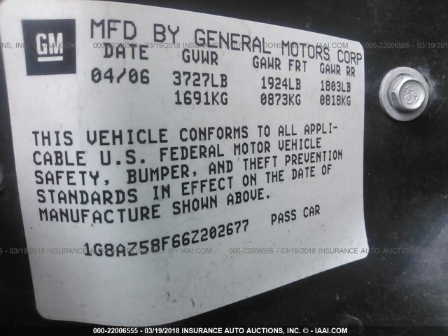 1G8AJ55F67Z138640 - 2007 SATURN ION LEVEL 2 Ağ foto 9