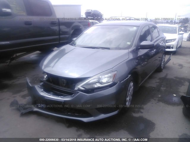 3N1AB7AP4GY209120 - 2016 NISSAN SENTRA S/SV/SR/SL GRAY photo 2