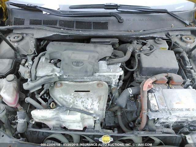 4T1BD1FK3EU138672 - 2014 TOYOTA CAMRY HYBRID/LE/XLE ყვითელი ფოტო 10