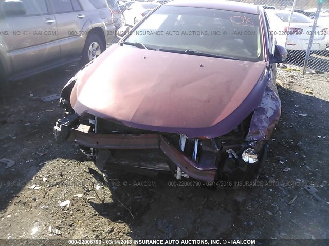 1G1PF5SC4C7207724 - 2012 CHEVROLET CRUZE LT MAROON photo 6