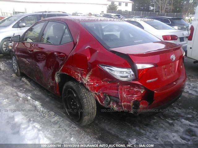 2T1BURHE5FC263486 - 2015 TOYOTA COROLLA L/LE/LE PLS/PRM/S/S PLS RED photo 3