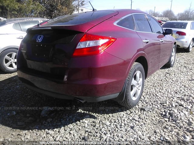 5J6TF1H30AL009629 - 2010 HONDA ACCORD CROSSTOUR EX RED photo 4