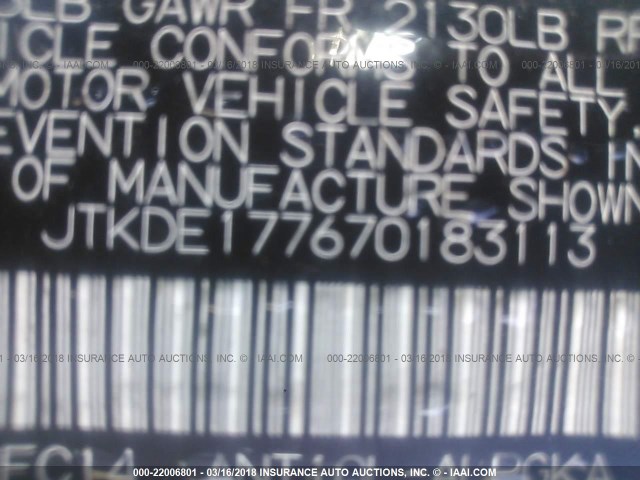 JTKDE177670183113 - 2007 TOYOTA SCION TC 蓝色 照片 9